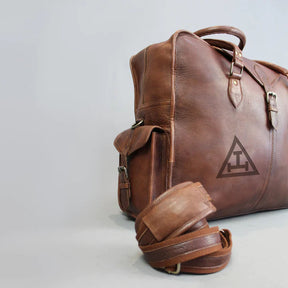 Royal Arch Chapter Travel Bag - Genuine Brown Leather - Bricks Masons