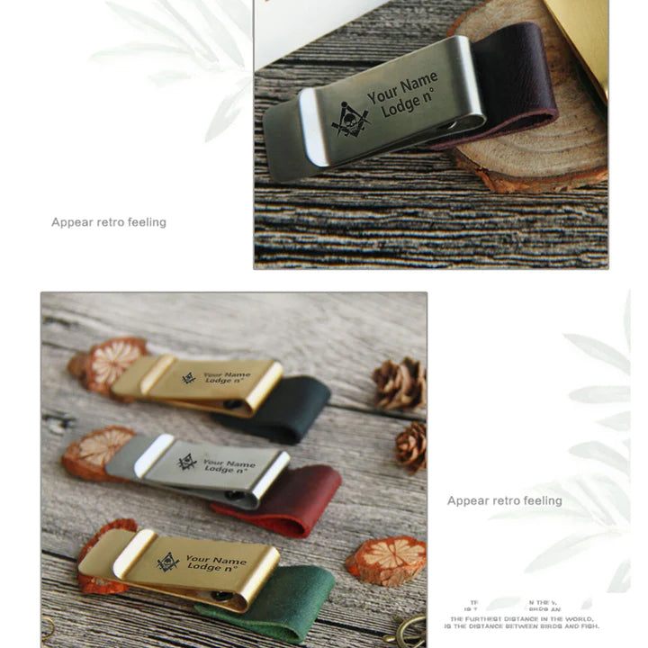 Widows Sons Pen Holder - Leather Brass - Bricks Masons