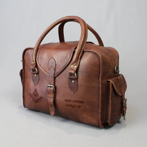 Widows Sons Travel Bag - Vintage Brown Leather - Bricks Masons